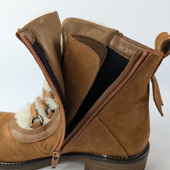 Bueno Women's 6.5 Boots Leather Teddy Tobacco Lined Zip New NWT Winter EUR 37 - Picture 12 of 13